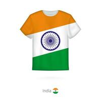 camiseta diseño con bandera de India. vector