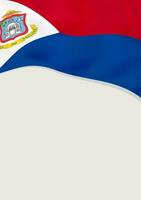 Leaflet design with flag of Sint Maarten. Vector template.