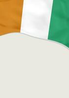 Leaflet design with flag of Ivory Coast. Vector template.