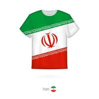 T-shirt design with flag of Iran. vector