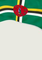 Leaflet design with flag of Dominica. Vector template.