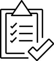 Clipboard, checklist, report, survey or agreement editable stroke outline icons vector