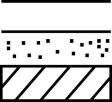 aislamiento material icono. casa multi capa aislamiento vector símbolo en negro lleno y resumido estilo.