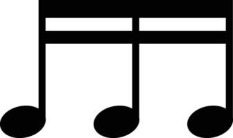 música Nota plano icono, música llave símbolo. canción muerde sonido tono notas musical llave silueta firmar vector