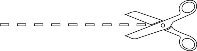 cortar con tijeras con cortar o punteado línea. línea o contorno icono estilo. tijeras negro en transparente antecedentes. - valores vector