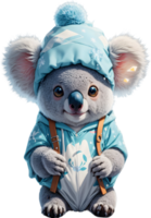 koala animaux dans hiver tenue, hiver animal vêtements, mignonne animal chandails png