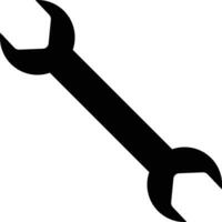 wrench tool icon. screw wrench Black flat. Repair service symbol vector