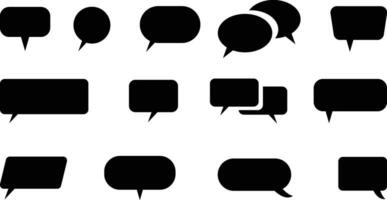 Flat Speech Bubble set. Talk bubble group. Speak bubble text, chatting box collection, Empty message box silhouette cartoon vector