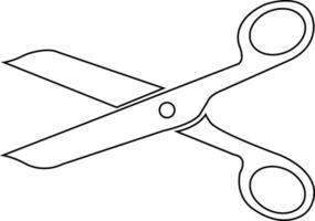 Scissor sign. Line or outline icon style. Scissors black on transparent background. - stock vector