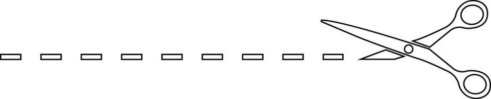 cortar con tijeras con cortar o punteado línea. línea o contorno icono estilo. tijeras negro en transparente antecedentes. - valores vector