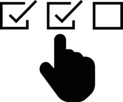 Check mark icon. User Interface tick box active mouse hand cursor flat Icons. Checklist fill tick box vector