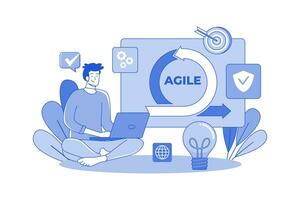 Agile Development Workflow Concept vector