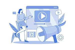 Video Marketing Illustration concept on white background vector