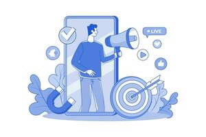 Social Media Marketing Illustration concept on white background vector