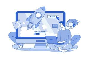 Website Speed Optimization Illustration concept on white background vector