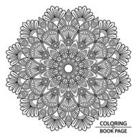 único fluir ornamental mandala diseño de colorante libro página para niños vector