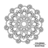 Simple Mandala Design of Coloring Book Page for Children vector