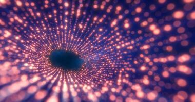 túnel de rojo energía partículas borroso bokeh brillante brillante resumen antecedentes foto
