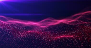 Abstract red energy waves from particles of futuristic hi-tech glowing background photo