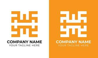 Creative modern minimal abstract monogram initial letter wm logo design template Free Vector