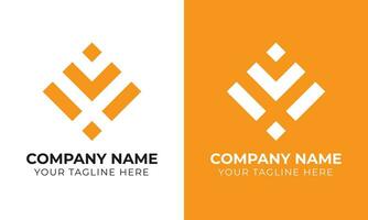 Professional corporate modern minimal monogram business logo design template Free Template vector