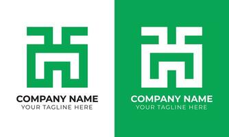 Modern minimal monogram business logo design template Free Template vector