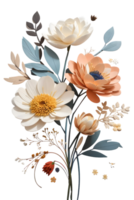 floreale disegno, fiore disposizione, botanico arte, floreale mazzo ai generativo png