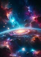Galaxy Space Nebula Background Wallpaper AI Generative photo