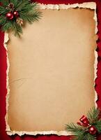 Christmas Vintage Paper Background AI Generative photo