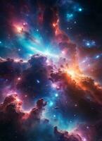 Galaxy Space Nebula Background Wallpaper AI Generative photo