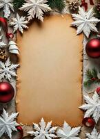 Christmas Vintage Paper Background AI Generative photo