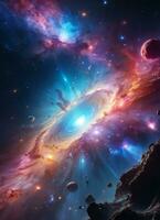 Galaxy Space Nebula Background Wallpaper AI Generative photo