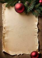 Christmas Vintage Paper Background AI Generative photo