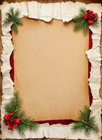 Christmas Vintage Paper Background AI Generative photo