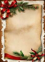 Christmas Vintage Paper Background AI Generative photo