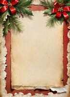 Christmas Vintage Paper Background AI Generative photo