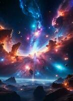 Galaxy Space Nebula Background Wallpaper AI Generative photo