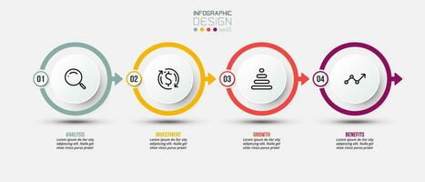 Timeline chart business infographic template. vector