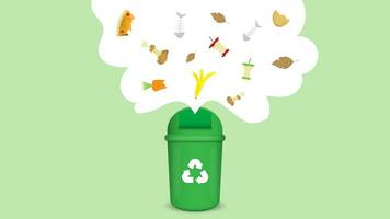 Composting concept for organic fertilizer or waste management for compost. vector illustration.