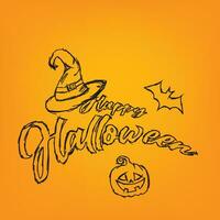 Happy Halloween Text Banner, background Vector