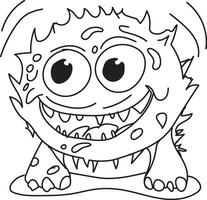 Cute happy monsters  for coloring vector