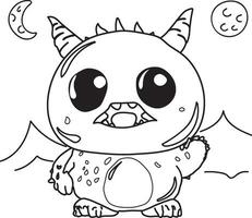 Cute happy monsters  for coloring vector