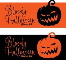 Happy Halloween Text Banner, background Vector