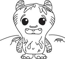 Cute happy monsters  for coloring vector