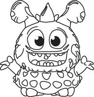 Cute happy monsters  for coloring vector