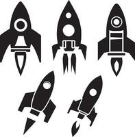 Rocket Icon vector illustration black color 2