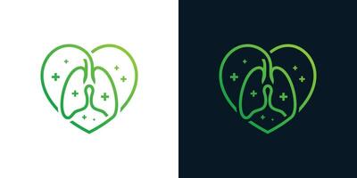 Lung logo design element with heart design graphic vector illustration. Symbol, icon, creative.