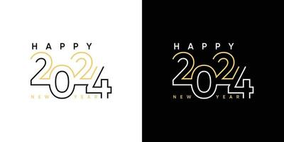 Collection of 2024 new year logo text symbol for calendar, flyer and banner design template vector