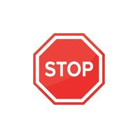 Stop sign icon in flat style. Traffic control vector illustration on isolated background. Attention sign business concept.