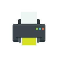 Printer icon in flat style. Office machine vector illustration on isolated background. Printout sign business concept.